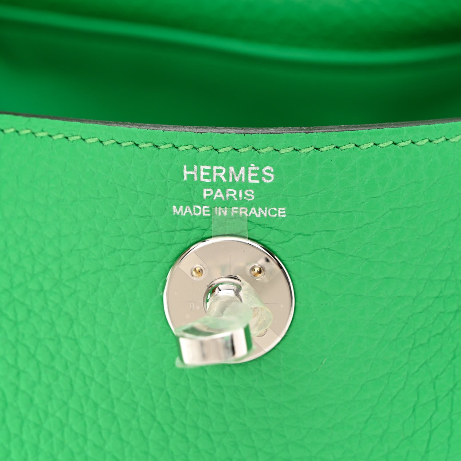 Hermes Taurillon Clemence Mini Lindy 20 Vert Comics 6 of 11