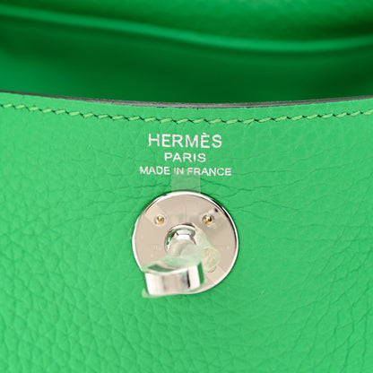 Hermes Taurillon Clemence Mini Lindy 20 Vert Comics 6 of 11