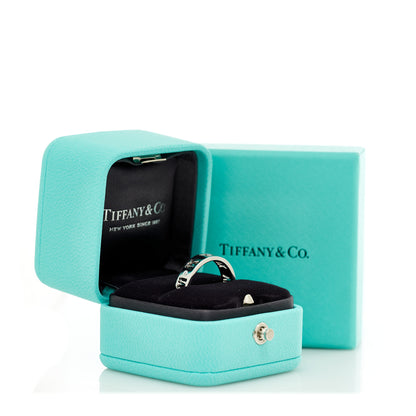 Tiffany 18K White Gold Diamond Atlas Pierced Ring 60 9 5 of 5