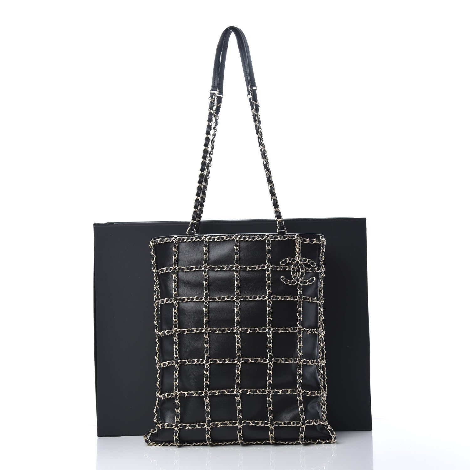 Chanel Lambskin Large Shopping Chain Tote Black 11 of 11