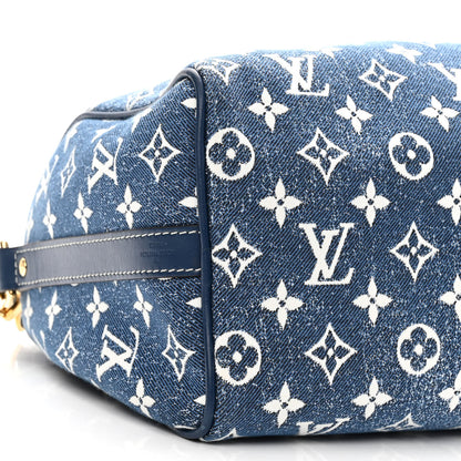 Louis Vuitton Monogram Jacquard Denim Speedy Bandouliere 25 Bleu 8 of 9