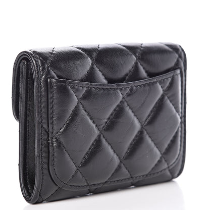 Chanel Aged Calfskin Quilted Reissue Flap Card Holder Wallet Black 3 of 11