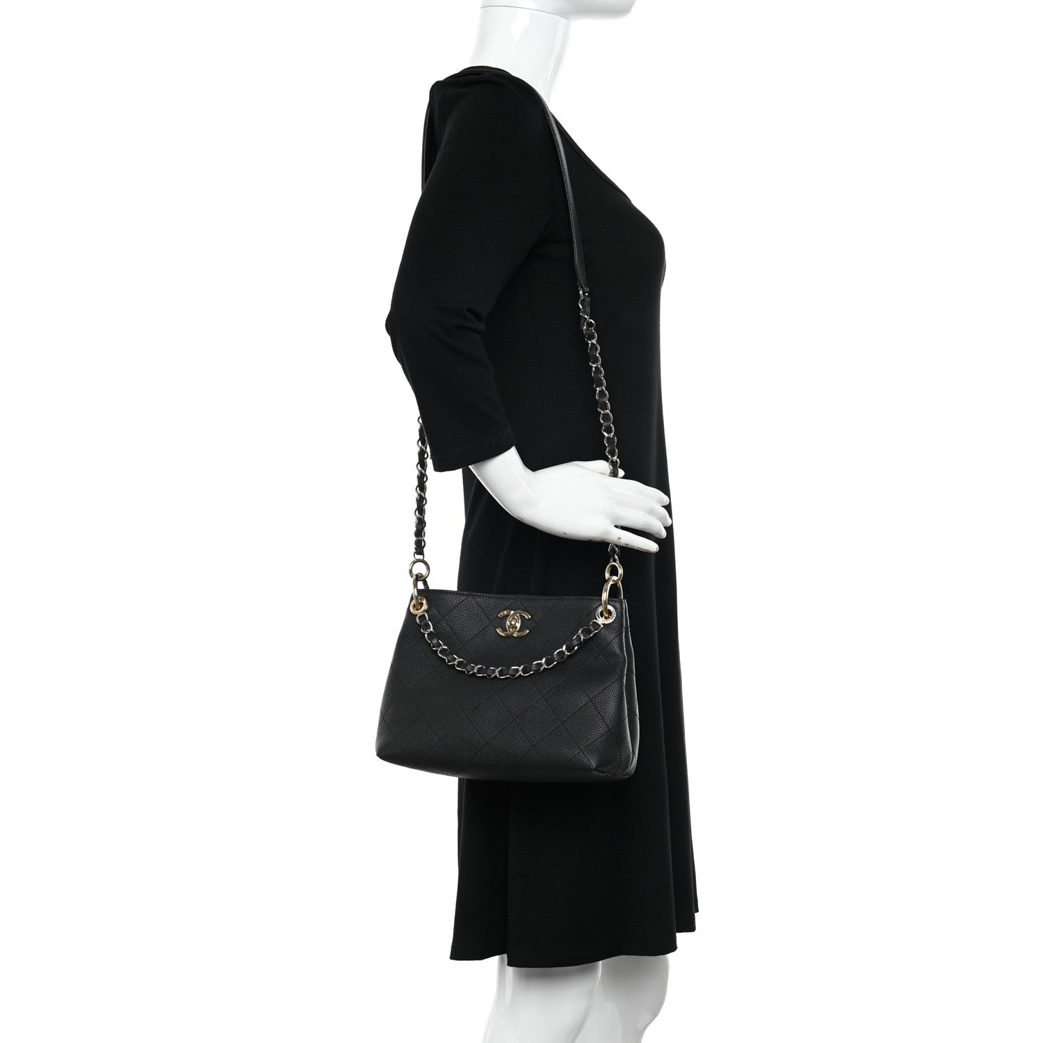 Chanel Caviar Quilted Small City Walk Hobo Black 2 of 10