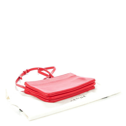 Celine Lambskin Small Trio Crossbody Bag Red 4 of 7