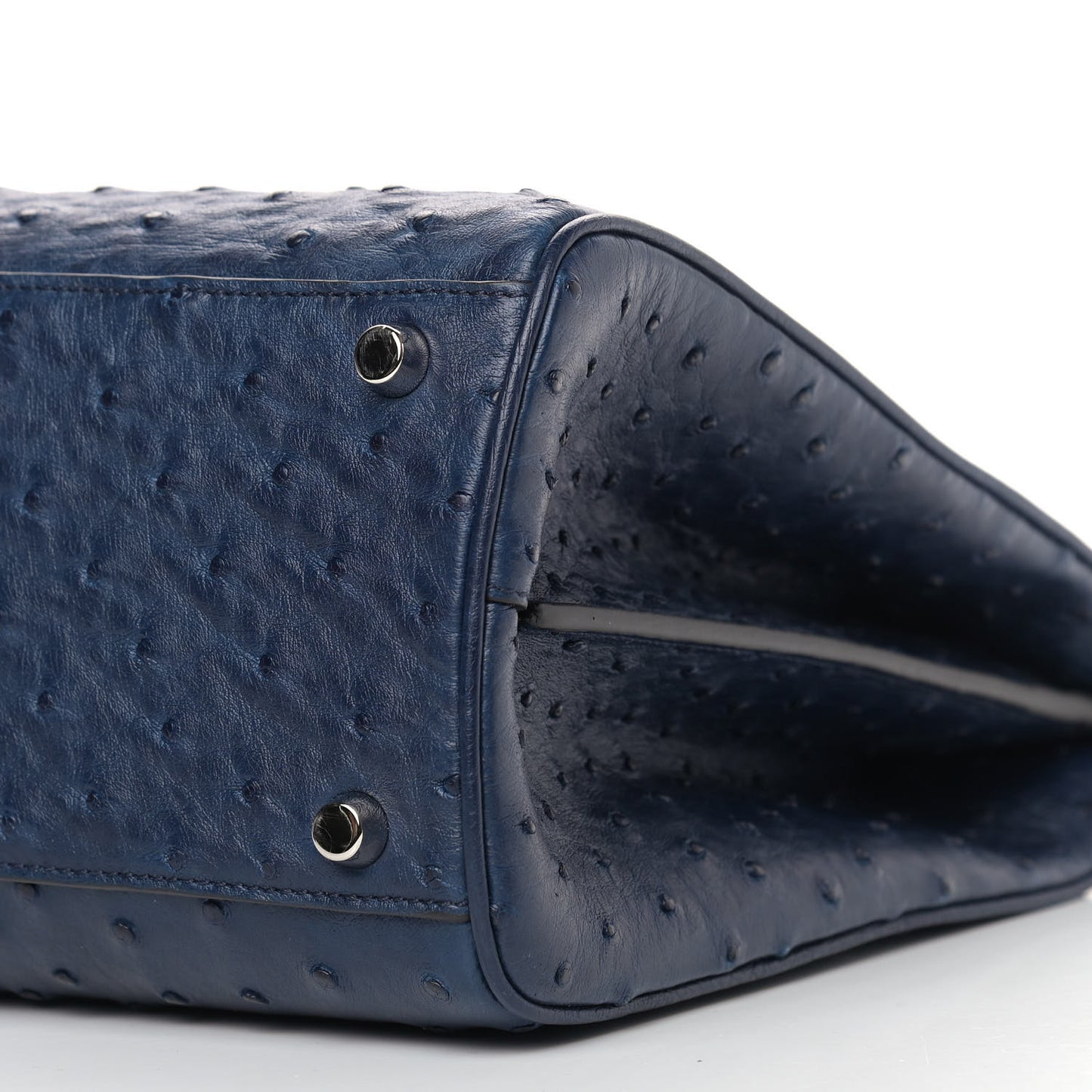 Ostrich Medium Zumi Top Handle Bag Blue