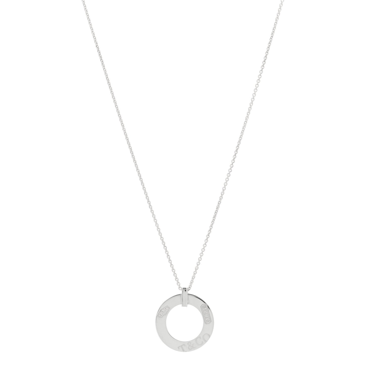 Tiffany Sterling Silver 1837 Open Circle Pendant Necklace 1 of 5