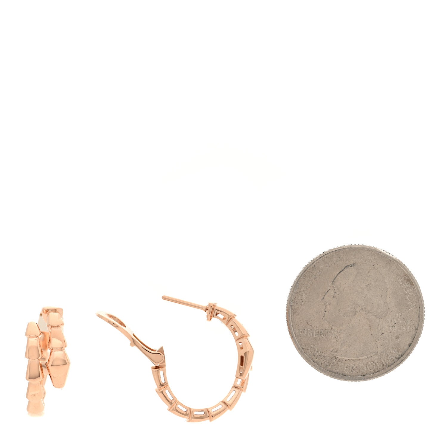 Bulgari 18K Rose Gold Serpenti Viper Hoop Earrings 2 of 5