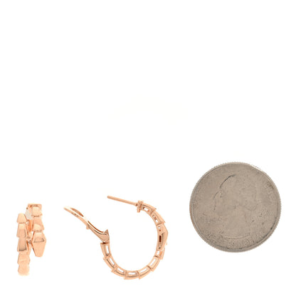 Bulgari 18K Rose Gold Serpenti Viper Hoop Earrings 2 of 5