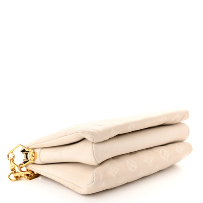 Louis Vuitton Lambskin Embossed Monogram Coussin PM Beige Cream 4 of 12