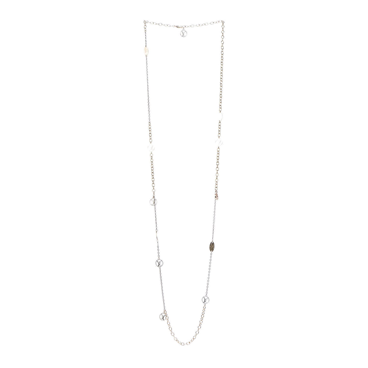 Logomania Sautoir Necklace Silver Gold