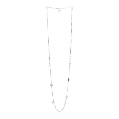 Louis Vuitton Logomania Sautoir Necklace Silver Gold 3 of 5