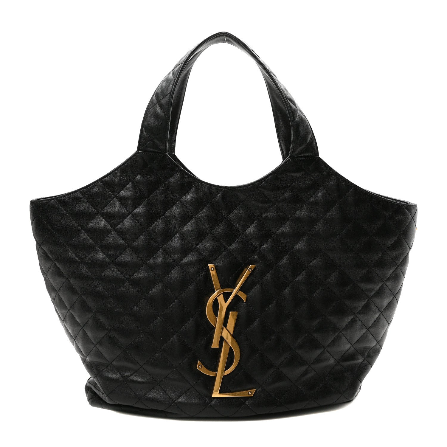 Saint Laurent Lambskin Quilted Maxi Icare Shopping Tote Black 1 of 10