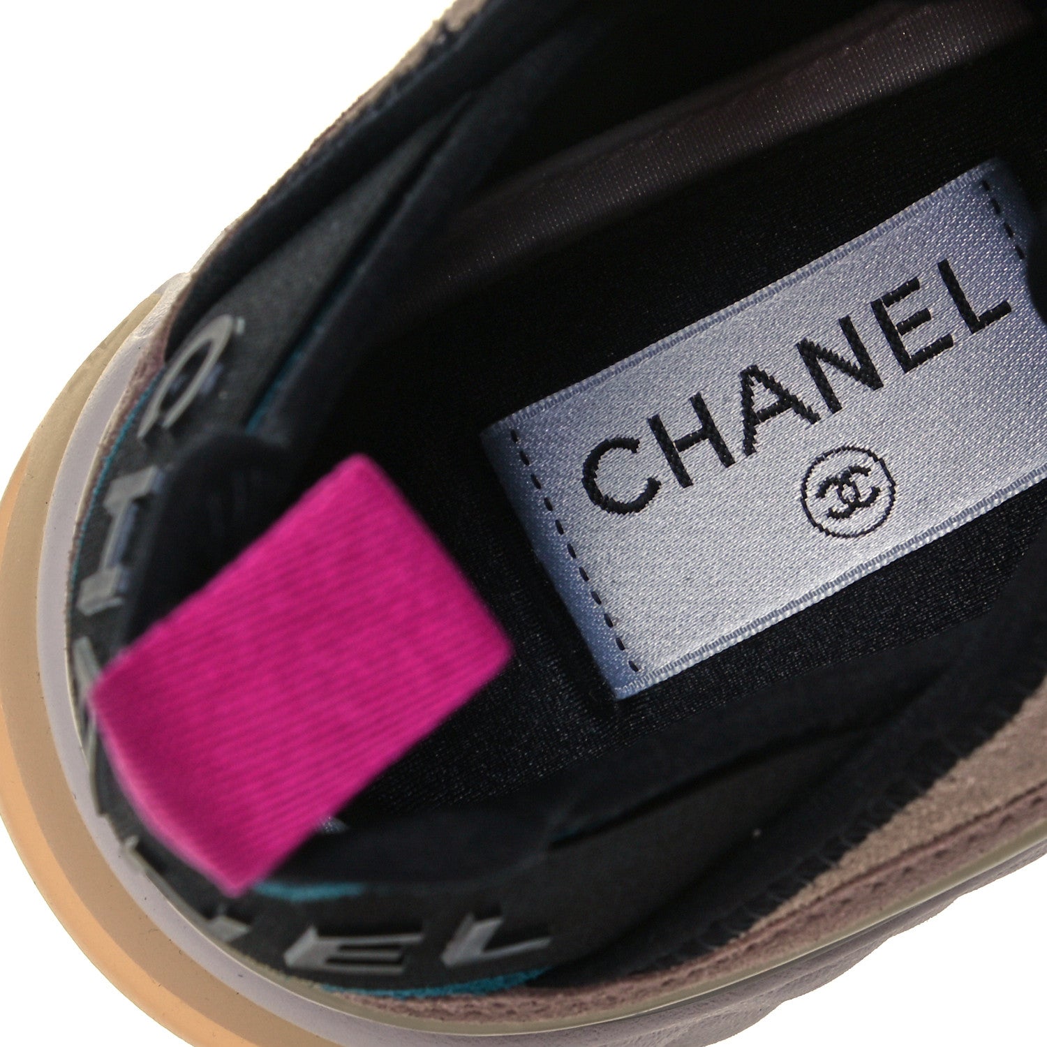 Chanel Velvet Calfskin Mixed Fibers CC Sneakers 37 Beige 6 of 7