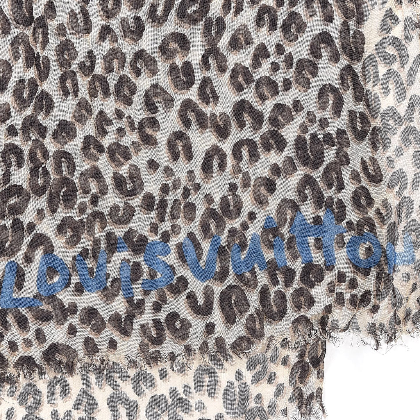 Cashmere Silk Leopard Stole Beige