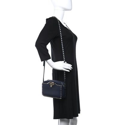 Valentino Garavani Calfskin Rockstud Flip Lock Camera Crossbody Bag Marine 2 of 8