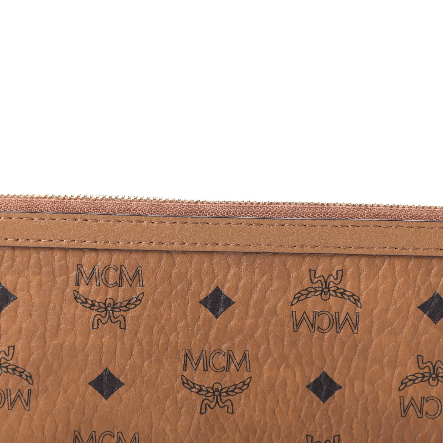 MCM Visetos Medium Stark Wristlet Pouch Cognac 10 of 10