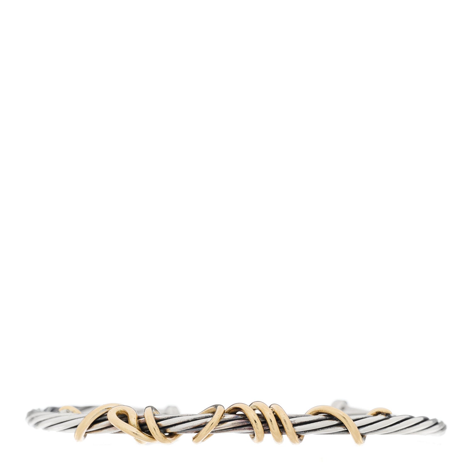 David Yurman Sterling Silver 14K Yellow Gold DY Whispers Mom Bracelet 2 of 8