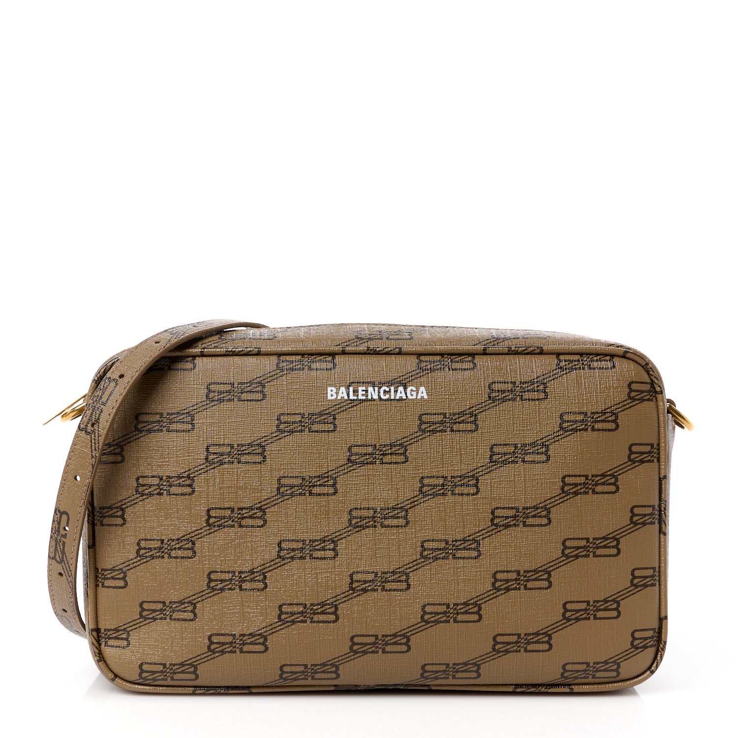 Balenciaga Coated Canvas BB Monogram Medium Signature Camera Bag Beige Brown 1 of 10