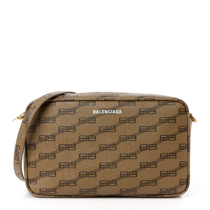 Balenciaga Coated Canvas BB Monogram Medium Signature Camera Bag Beige Brown 1 of 10