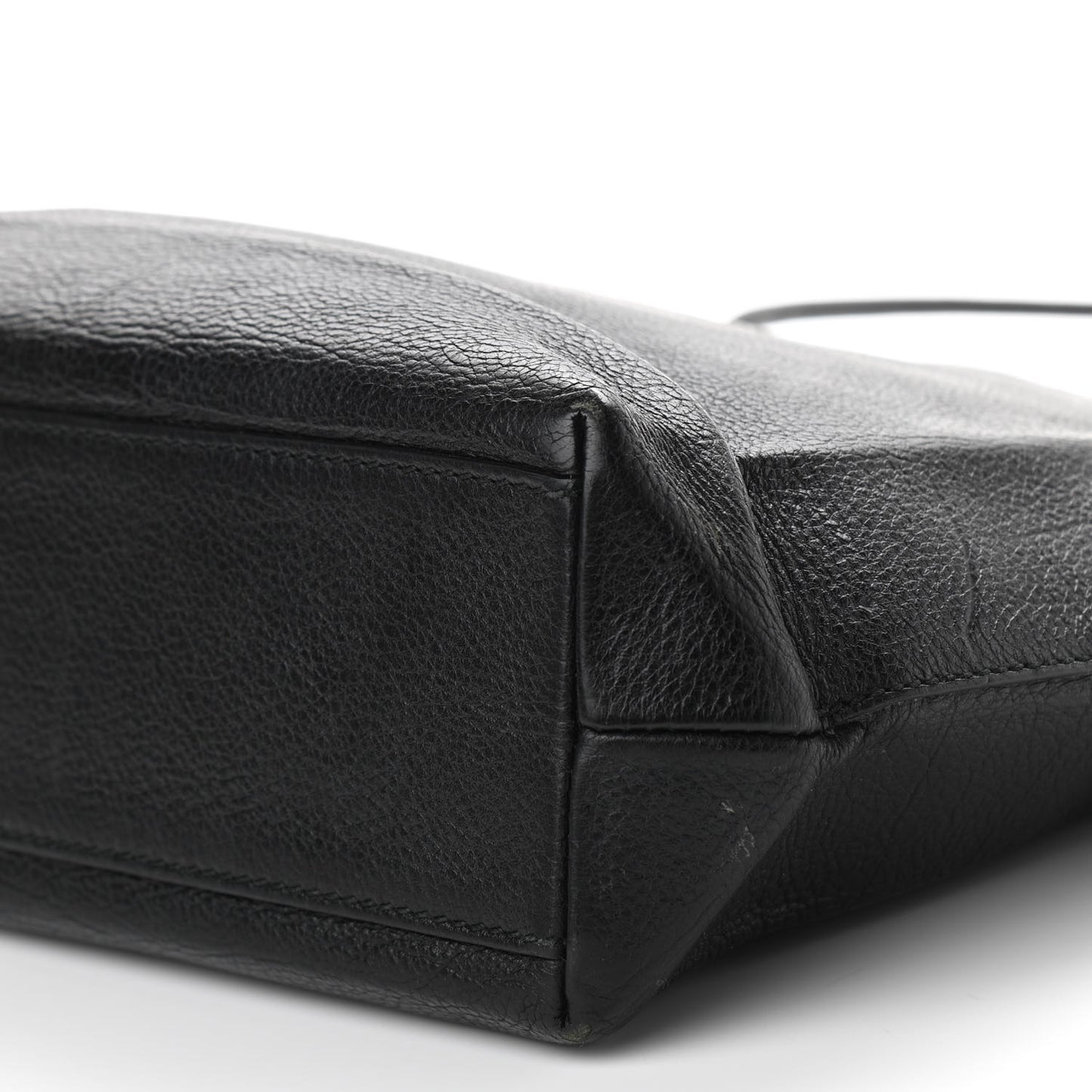Calfskin Logo Small Shopping Black