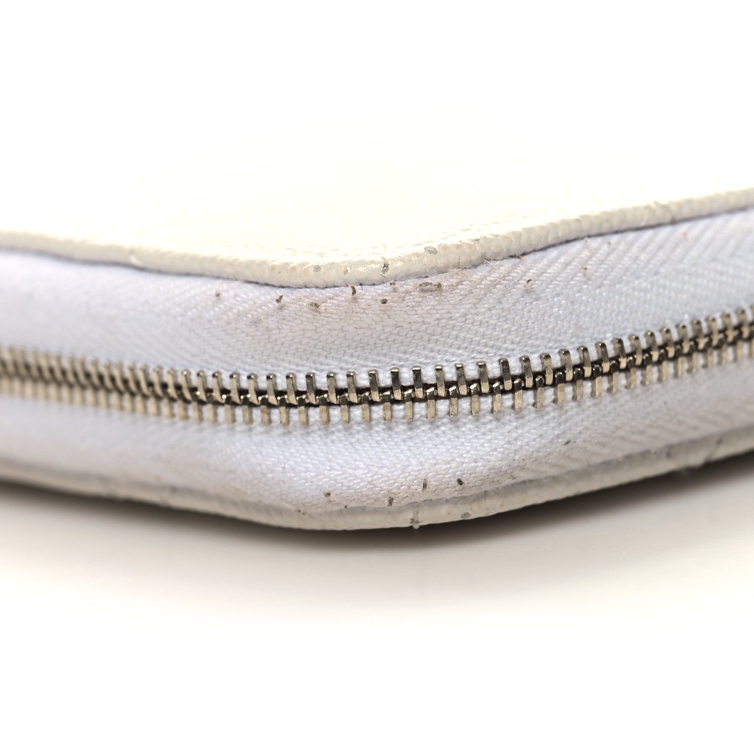 Chanel Caviar Quilted Perforated CC Zip Wallet White 12 of 13