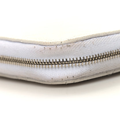 Chanel Caviar Quilted Perforated CC Zip Wallet White 12 of 13