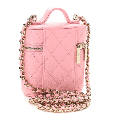 Chanel Caviar Quilted Small Handle With Care Vanity Case With Chain Pink 3 of 9
