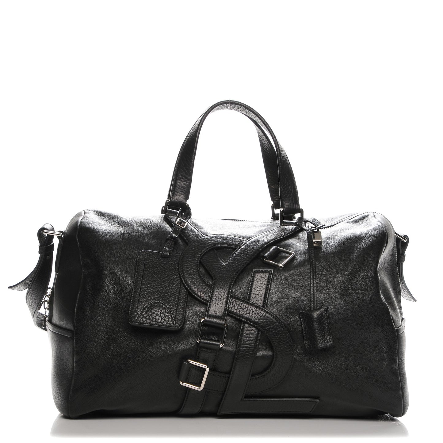 Calfskin Vavin Logo Strap Duffle Bag Black