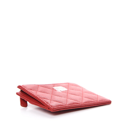Chanel Caviar Quilted CC Zip Card Holder Red 3 of 7