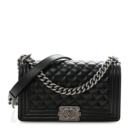 Chanel Caviar Quilted Medium Boy Flap Black 1 of 10