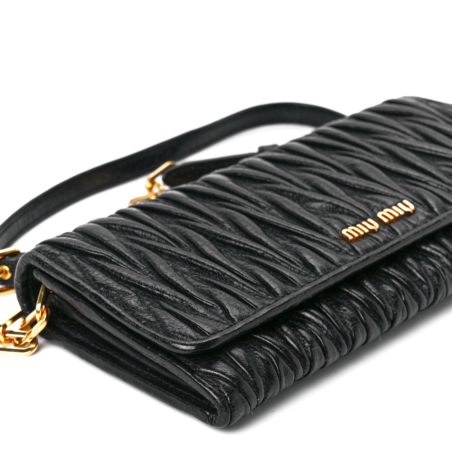 Nappa Matelasse Wallet On Chain Black