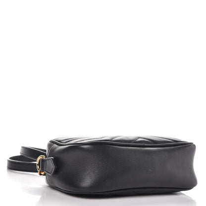 Gucci Calfskin Matelasse Mini GG Marmont Chain Shoulder Bag Black 4 of 7