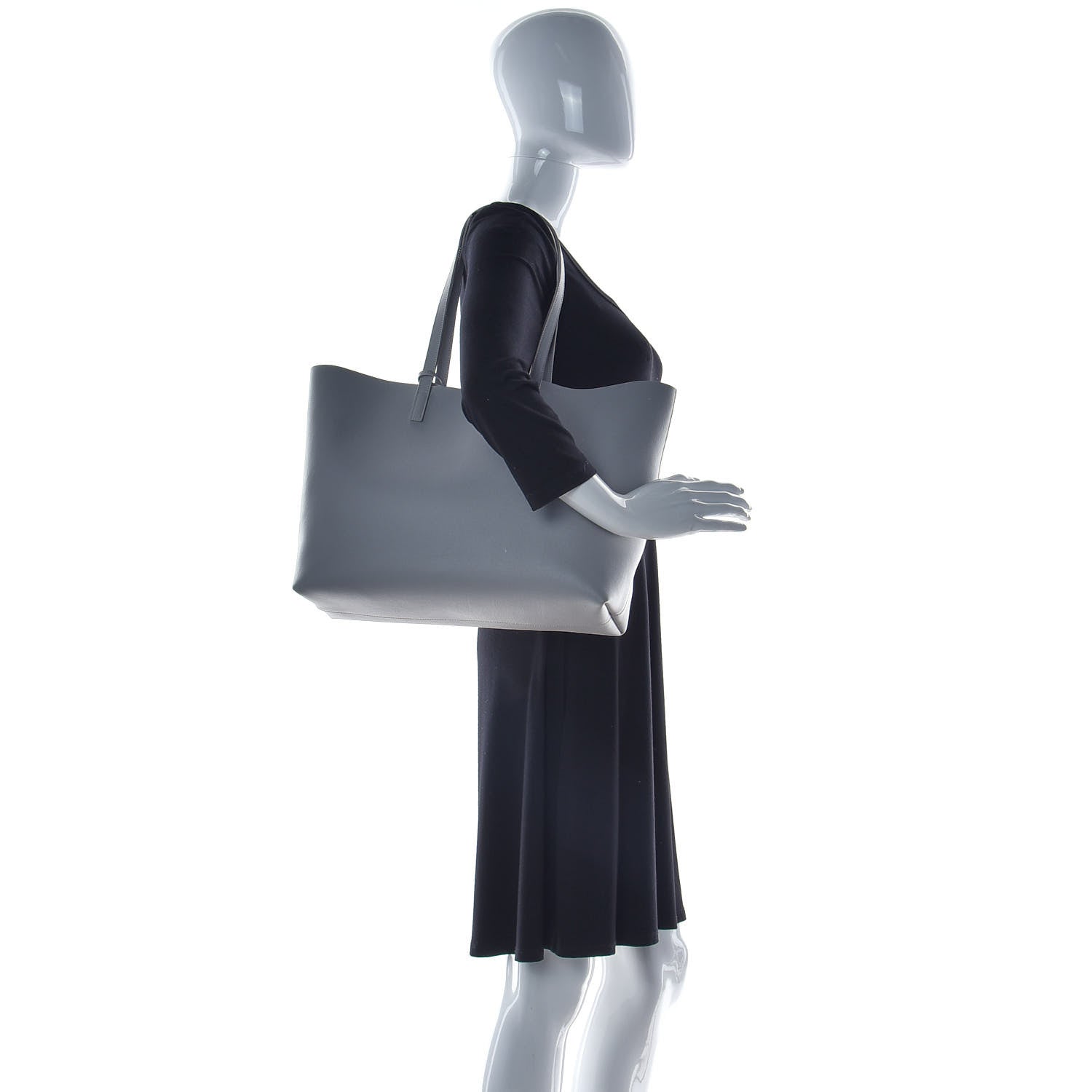 Saint Laurent Calfskin Large Shopping Tote Blanc Vintage 2 of 11