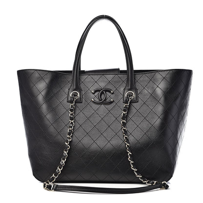 Chanel Calfskin Stitched Shopping Tote Black 1 of 11