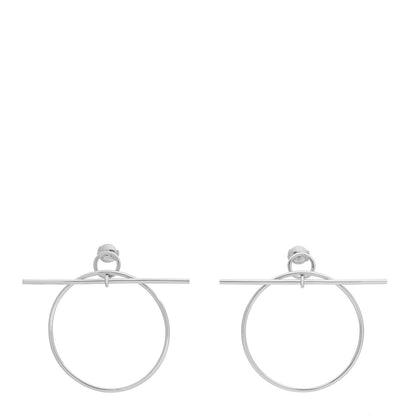 Hermes Sterling Silver MM Loop Earrings 1 of 4