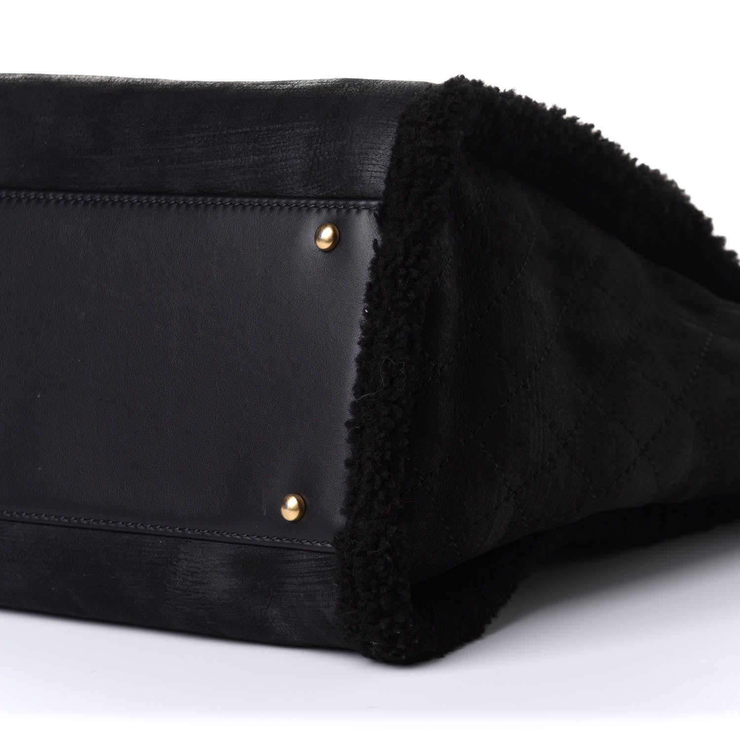 Chanel Shearling Large Deauville Tote Black 10 of 10
