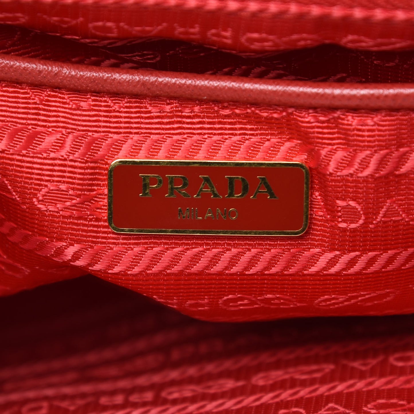 Nylon Vela Saffiano Flat Flap Messenger Bag Red