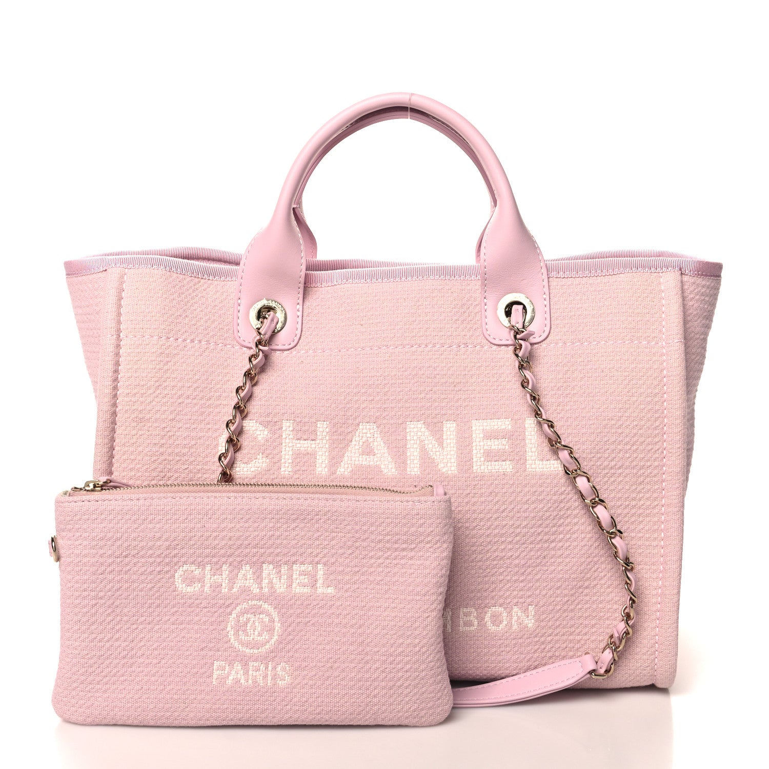 Chanel Mixed Fibers Small Deauville Tote Pink 3 of 12