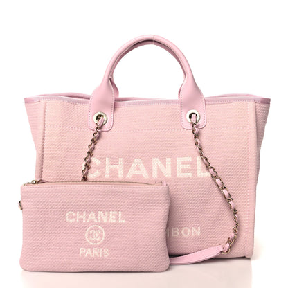 Chanel Mixed Fibers Small Deauville Tote Pink 3 of 12