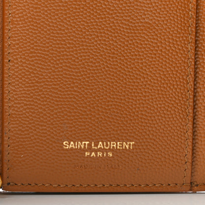 Saint Laurent Grain De Poudre Matelasse Chevron Small Monogram Envelope Wallet Natural Dark 6 of 7