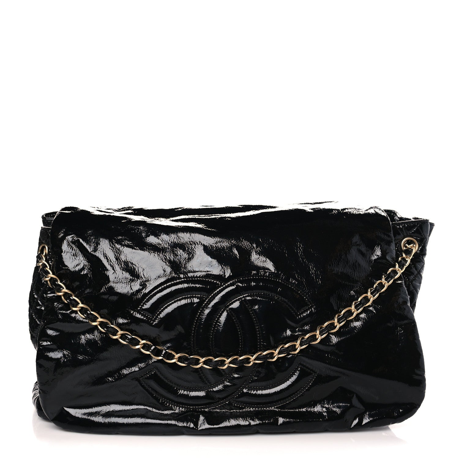Chanel Vinyl XL Rock and Chain Flap Black 1 of 9