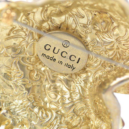 Gucci Metal Crystal Rajah Brooch Gold 4 of 4