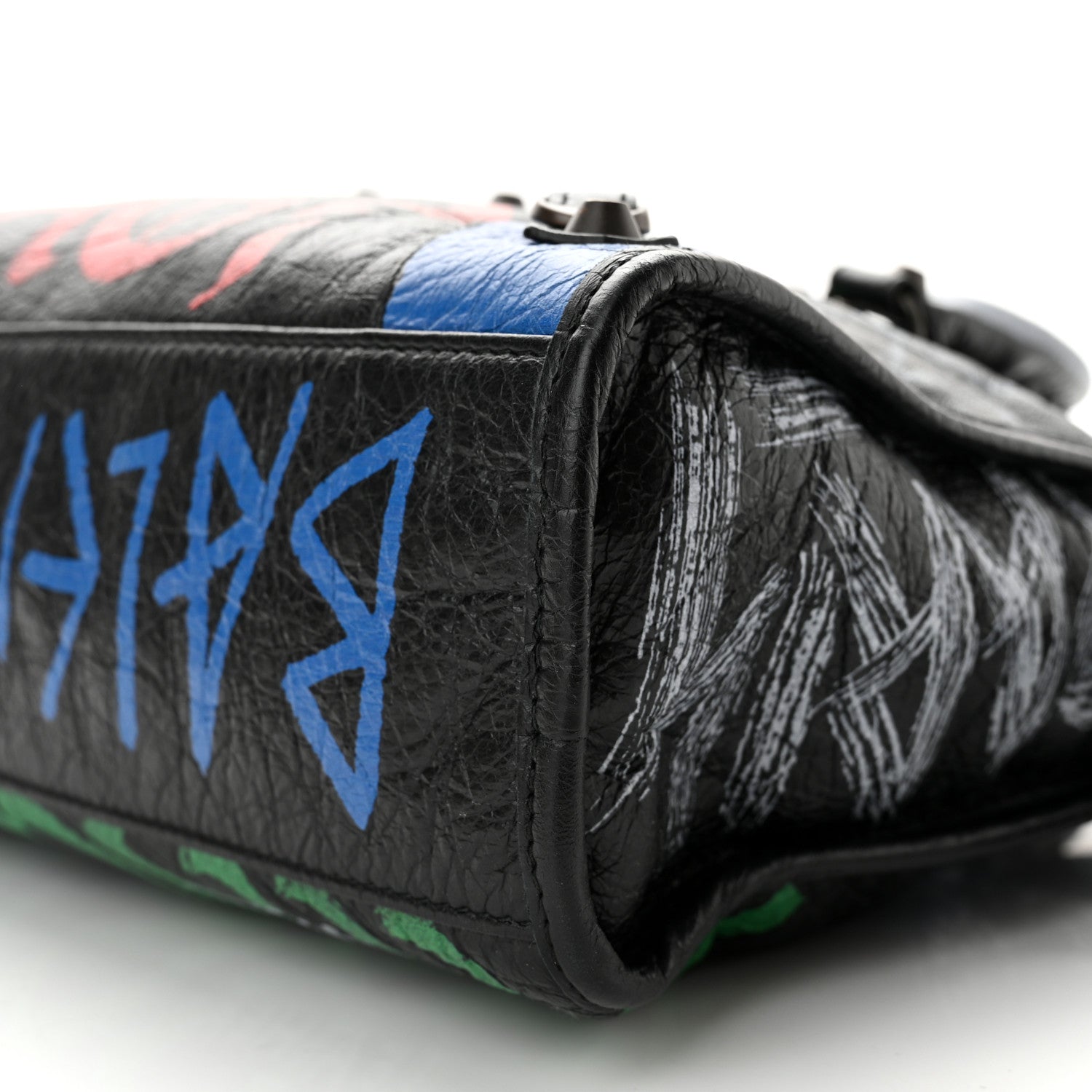 Balenciaga Agneau Graffiti All Over Classic Hardware S City Black Vert Rouge 11 of 11