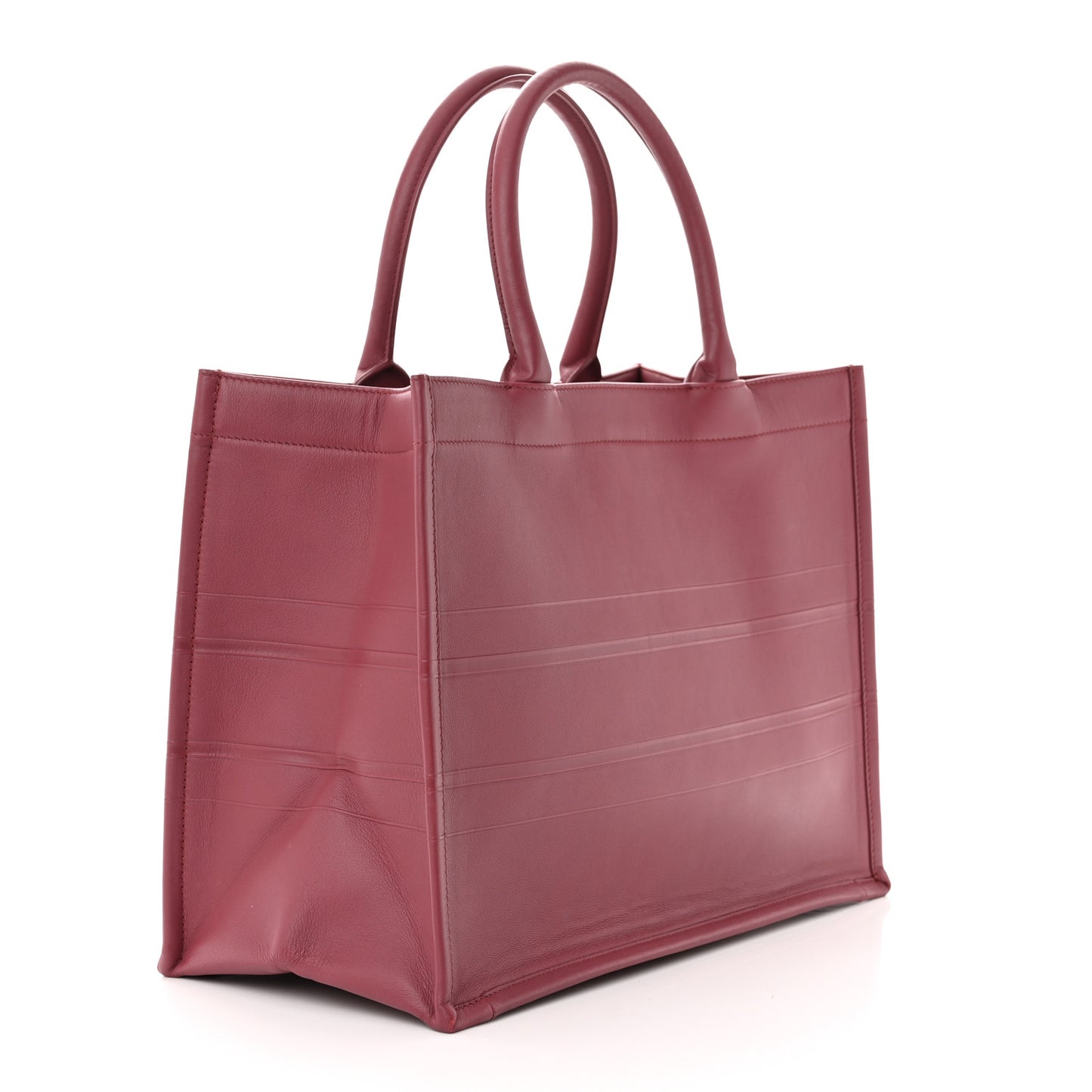 Calfskin Embossed Medium Book Tote Red