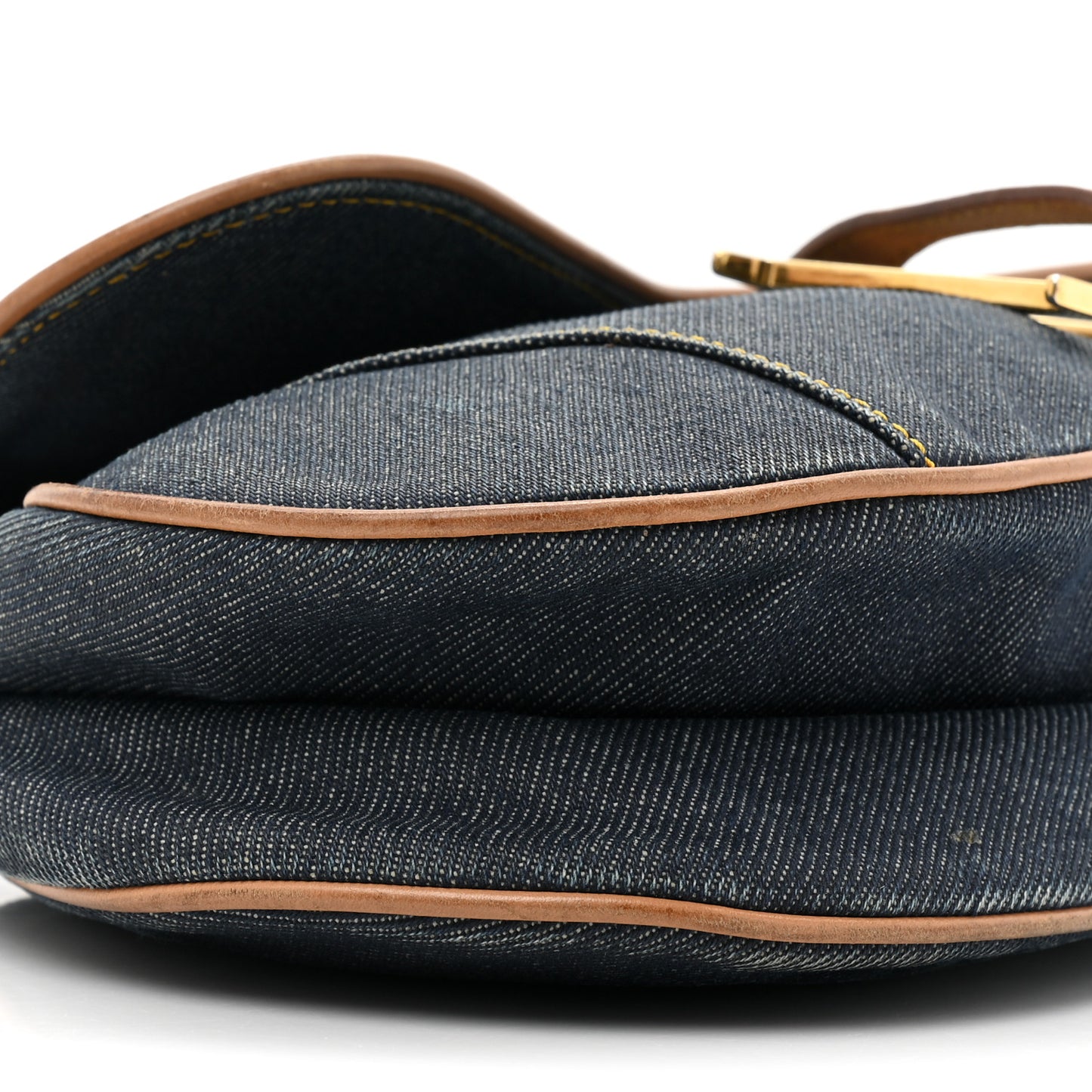 Denim Calfskin Saddle Bag Blue