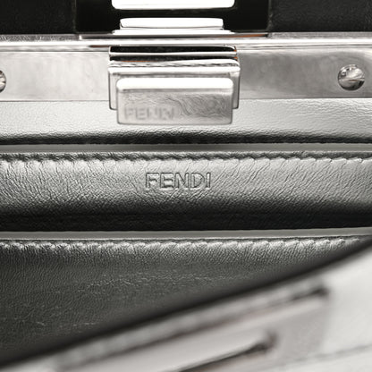 Fendi Rock Millenium Laminata Small Peekaboo I SEE U Satchel Argento 7 of 12