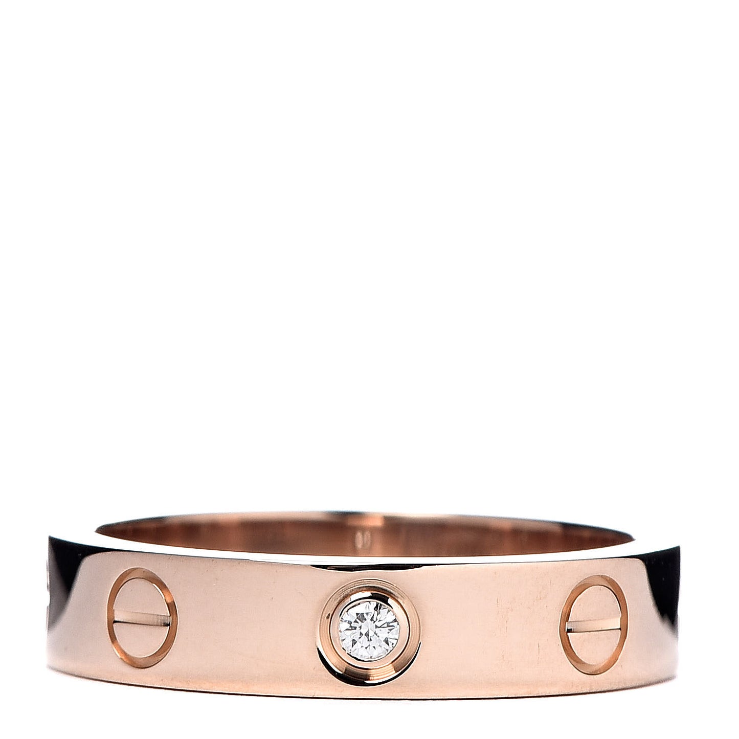 18K Pink Gold Diamond 4mm LOVE Wedding Band Ring 50 5.25