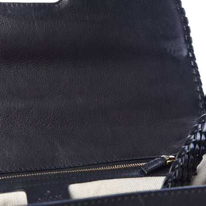 Gucci Calfskin New Bamboo Large Top Handle Bag Black 17 of 22