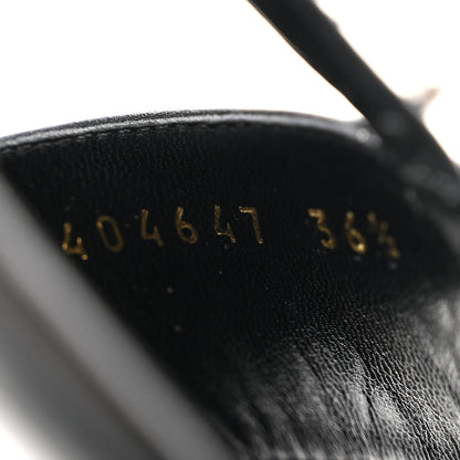 Saint Laurent Calfskin Studded Ankle Strap Sandals 36.5 Black 9 of 10