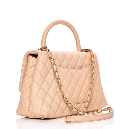 Chanel Caviar Quilted Small Coco Handle Flap Light Beige 4 of 13